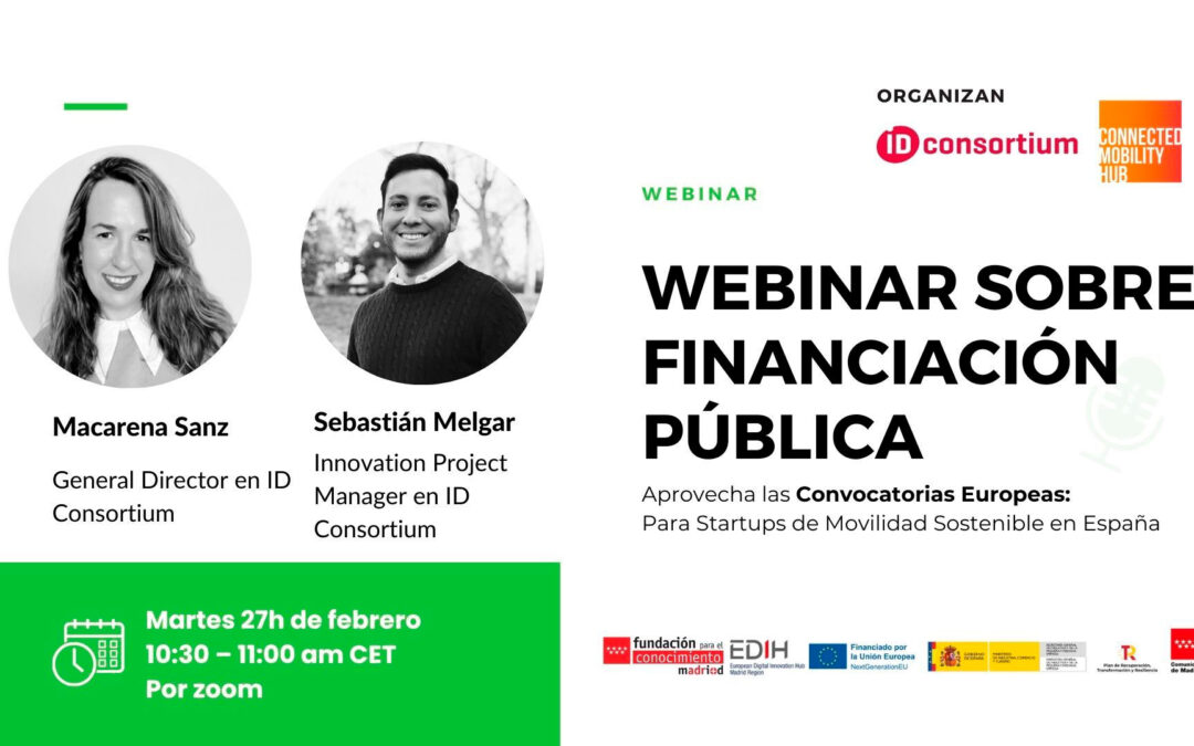 Webinar clave sobre financiación pública europea en el sector de la movilidad