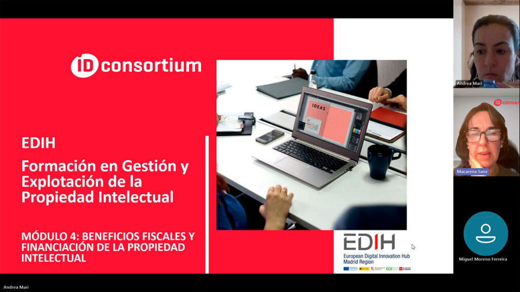 Curso EDIH: Gestión y explotación de la propiedad intelectual - Módulo 4 3 IDConsortium EDIH News curso gestion explotacion propiedad intelectual modulo 4